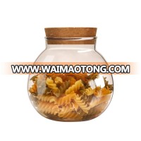 Glass Storage Canister 350ML,High Borosilicate Glass Jar with Cork Stopper Tea Storage Canister Food Storage Canister