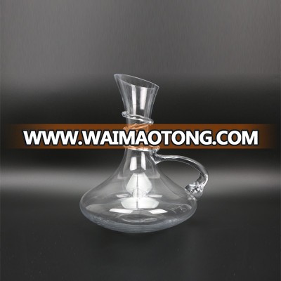 Clear Glass Red Wine Decanter With Handle