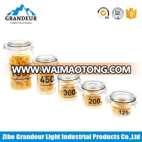 Food airtight canister glass preserving jar with glass lid