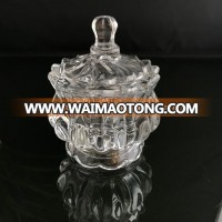 Glass Candy Jar Crystal Glass Jar with Glass Lid